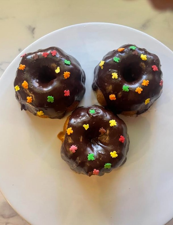 Chocolate Chip Pumpkin Mini-Bundt Cakes with Chocolate Ganache