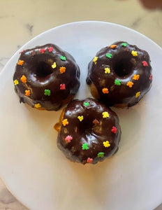 Chocolate Chip Pumpkin Mini-Bundt Cakes with Chocolate Ganache