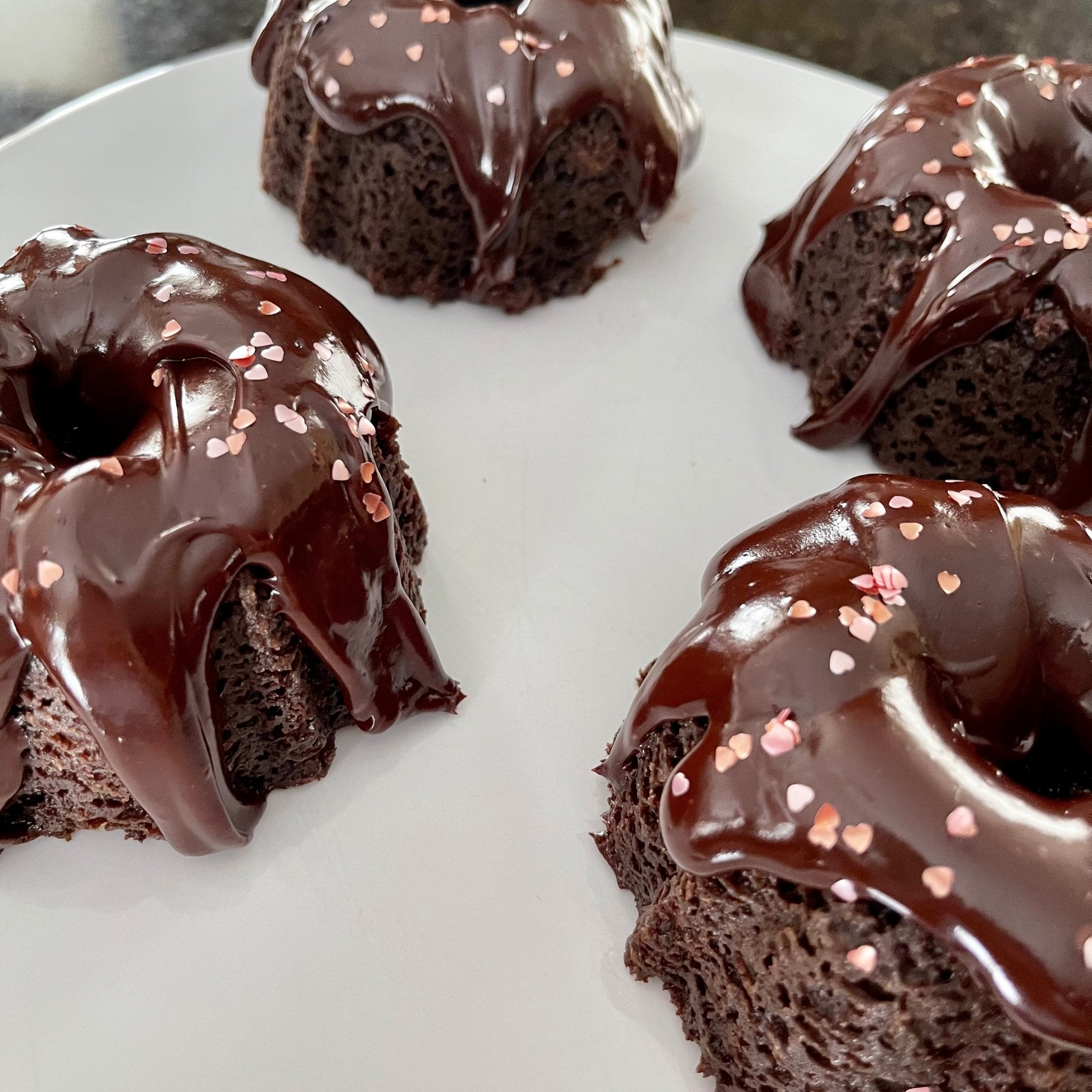 Triple Chocolate Mini Bundt Cakes with Grand Marnier Chocolate Ganache
